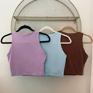 Bundle of 3 REORIA Sleeveless Halter Neck Double Lined Crop Tops